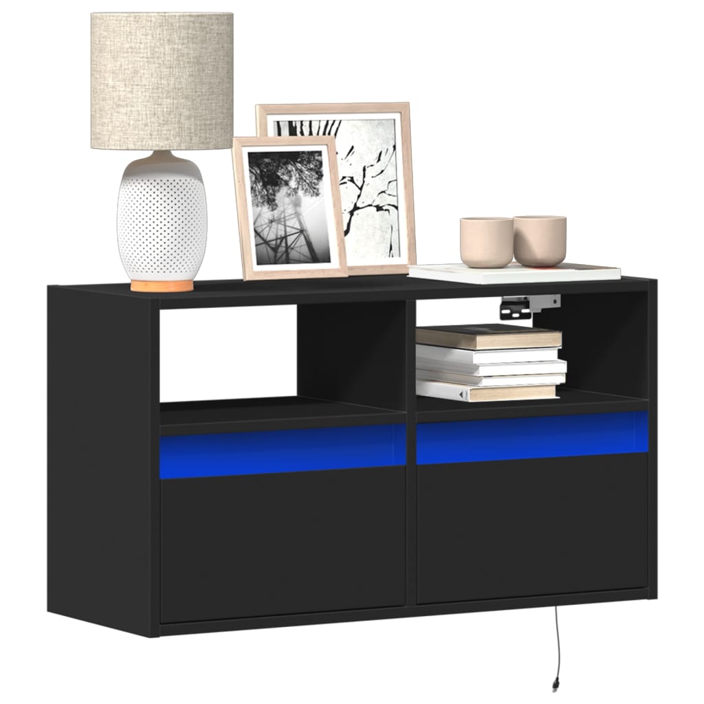 Tv Wall Cabinets With Led Lights 2 Pcs 41X31X45 Cm