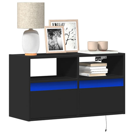 Tv Wall Cabinets With Led Lights 2 Pcs 41X31X45 Cm