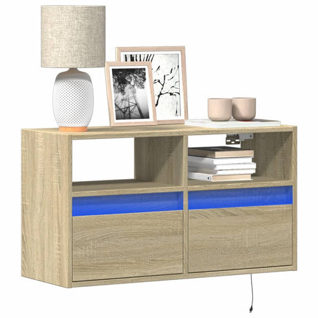 Tv Wall Cabinets With Led Lights 2 Pcs 41X31X45 Cm