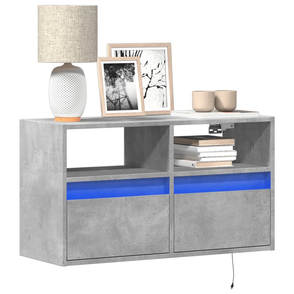 Tv Wall Cabinets With Led Lights 2 Pcs 41X31X45 Cm