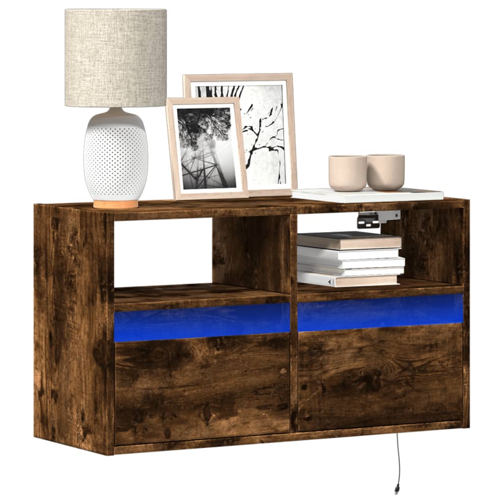 Tv Wall Cabinets With Led Lights 2 Pcs 41X31X45 Cm