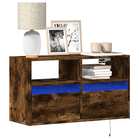 Tv Wall Cabinets With Led Lights 2 Pcs 41X31X45 Cm