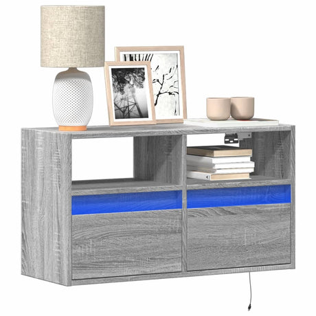 Tv Wall Cabinets With Led Lights 2 Pcs 41X31X45 Cm