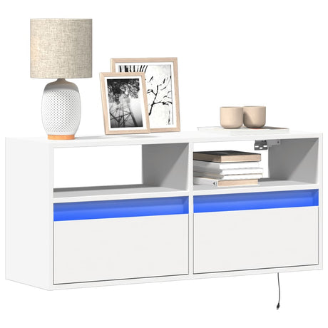 Tv Wall Cabinets With Led Lights 2 Pcs 41X31X45 Cm