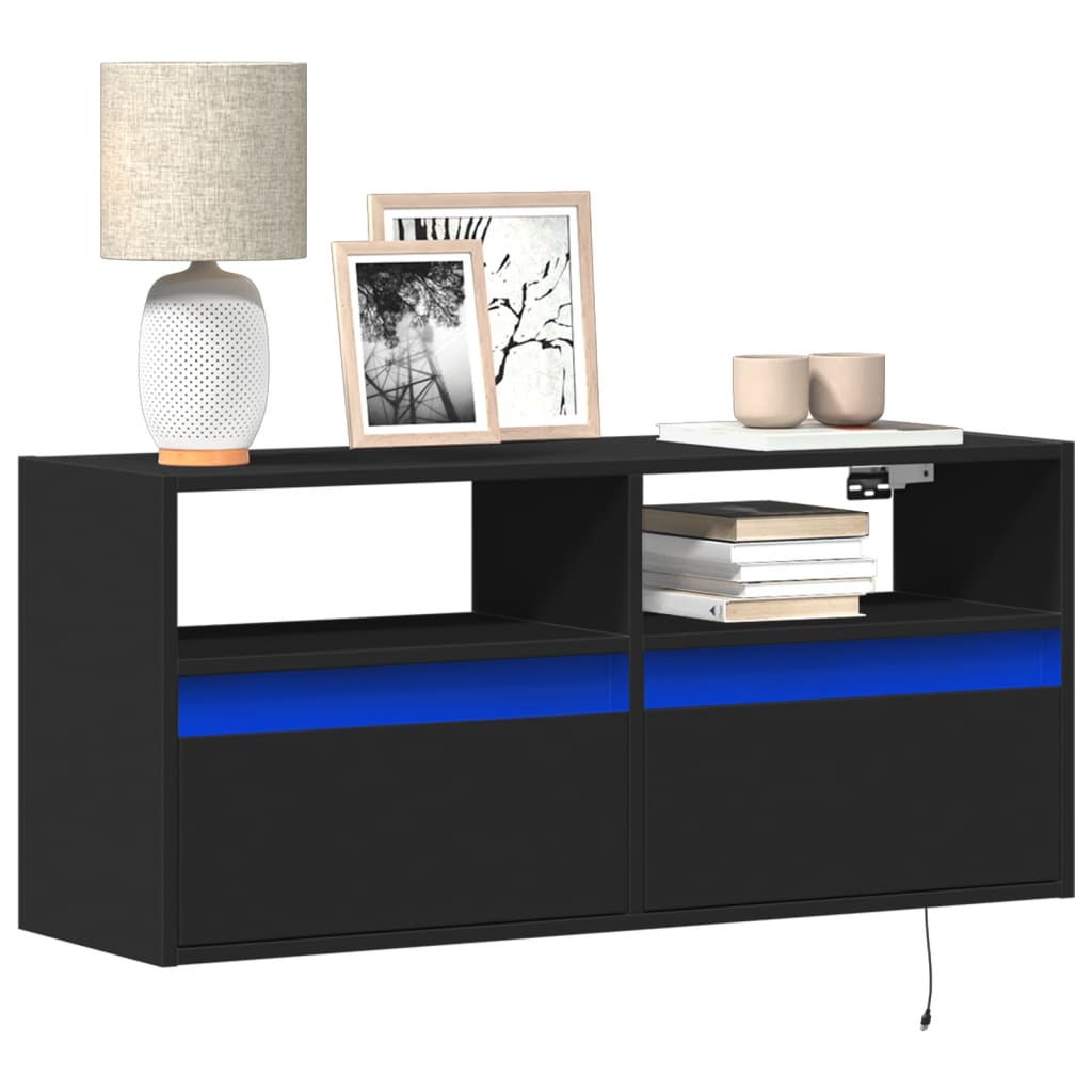 Tv Wall Cabinets With Led Lights 2 Pcs 41X31X45 Cm
