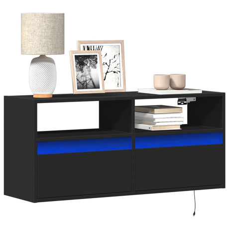 Tv Wall Cabinets With Led Lights 2 Pcs 41X31X45 Cm