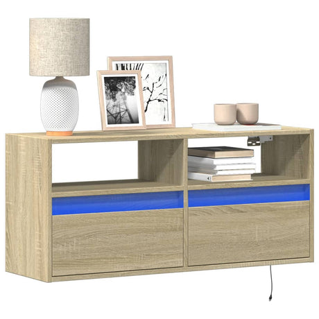 Tv Wall Cabinets With Led Lights 2 Pcs 41X31X45 Cm
