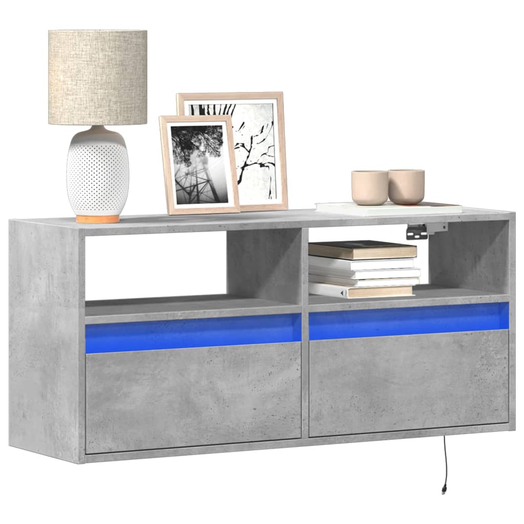 Tv Wall Cabinets With Led Lights 2 Pcs 41X31X45 Cm