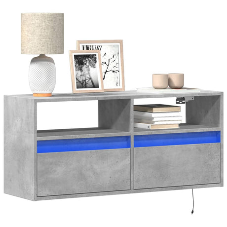 Tv Wall Cabinets With Led Lights 2 Pcs 41X31X45 Cm