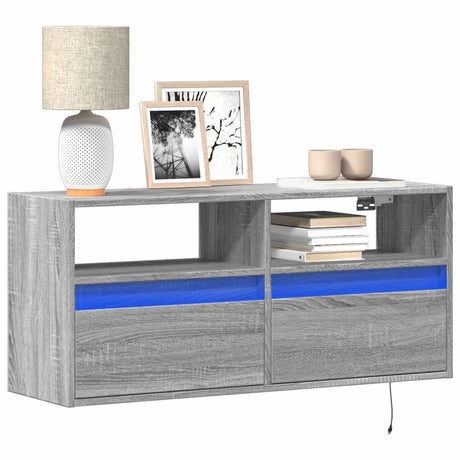 Tv Wall Cabinets With Led Lights 2 Pcs 41X31X45 Cm