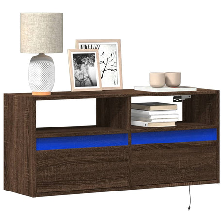 Tv Wall Cabinets With Led Lights 2 Pcs 41X31X45 Cm