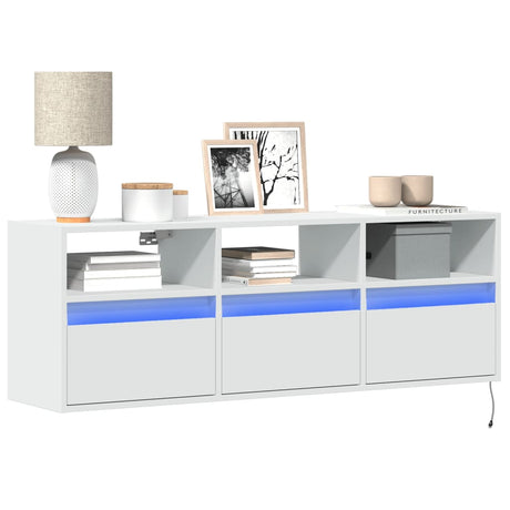 Tv Wall Cabinets With Led Lights 2 Pcs 41X31X45 Cm