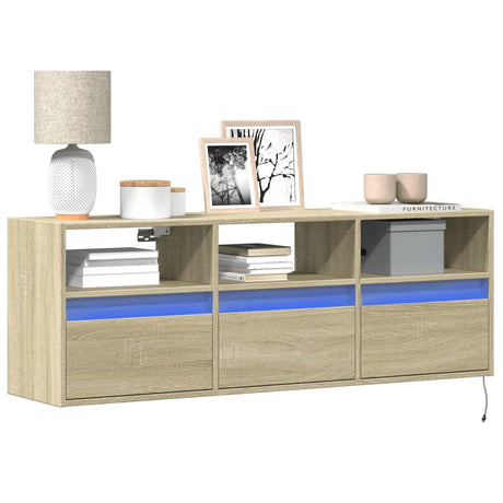 Tv Wall Cabinets With Led Lights 2 Pcs 41X31X45 Cm