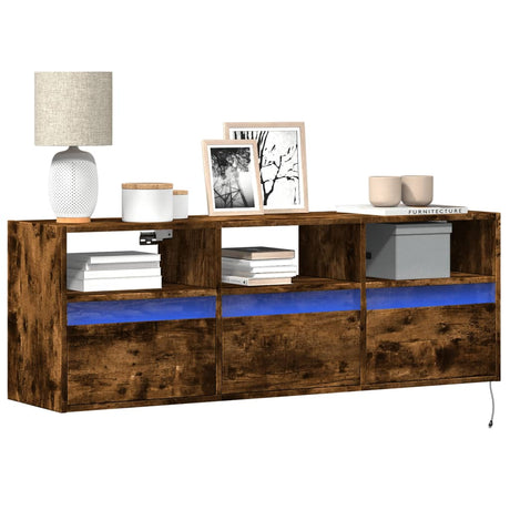 Tv Wall Cabinets With Led Lights 2 Pcs 41X31X45 Cm