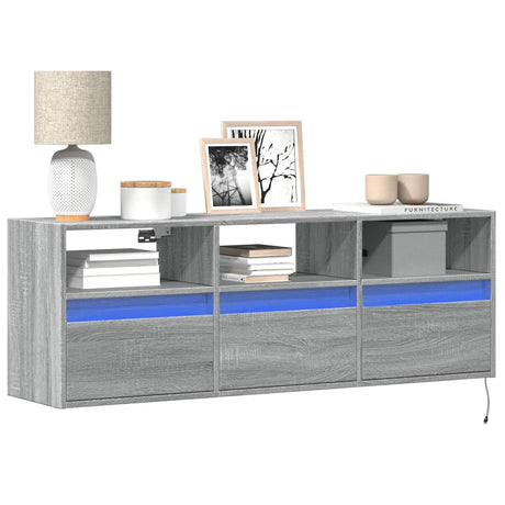 Tv Wall Cabinets With Led Lights 2 Pcs 41X31X45 Cm