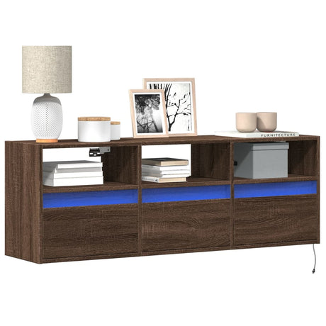 Tv Wall Cabinets With Led Lights 2 Pcs 41X31X45 Cm