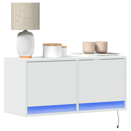 Tv Wall Cabinet With Led Lights 80X31X35 Cm