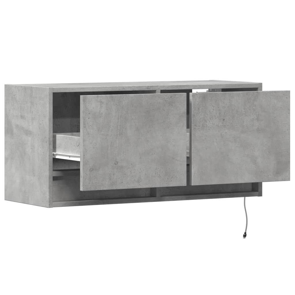 Tv Wall Cabinet With Led Lights 80X31X35 Cm