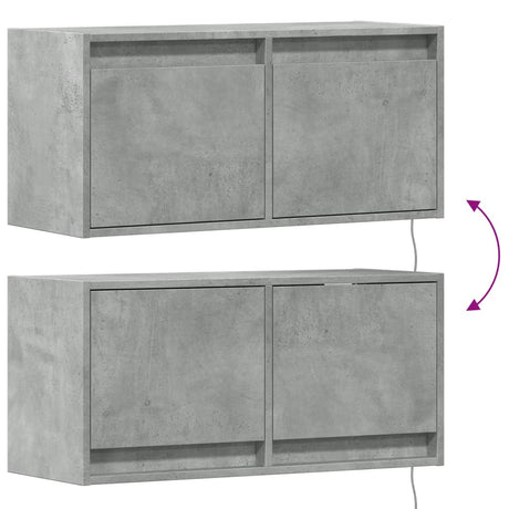 Tv Wall Cabinet With Led Lights 80X31X35 Cm