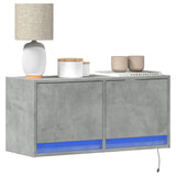 Tv Wall Cabinet With Led Lights 80X31X35 Cm