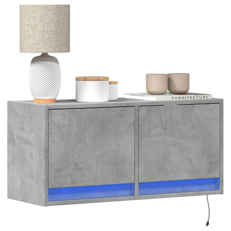 Tv Wall Cabinet With Led Lights 80X31X35 Cm