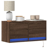 Tv Wall Cabinet With Led Lights 80X31X35 Cm