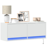 Tv Wall Cabinet With Led Lights 80X31X35 Cm