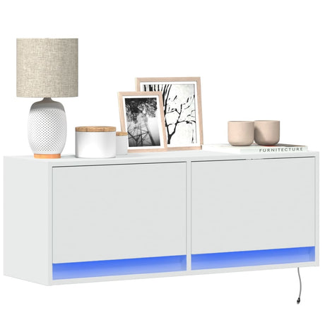Tv Wall Cabinet With Led Lights 80X31X35 Cm