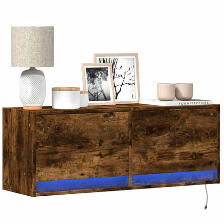 Tv Wall Cabinet With Led Lights 80X31X35 Cm