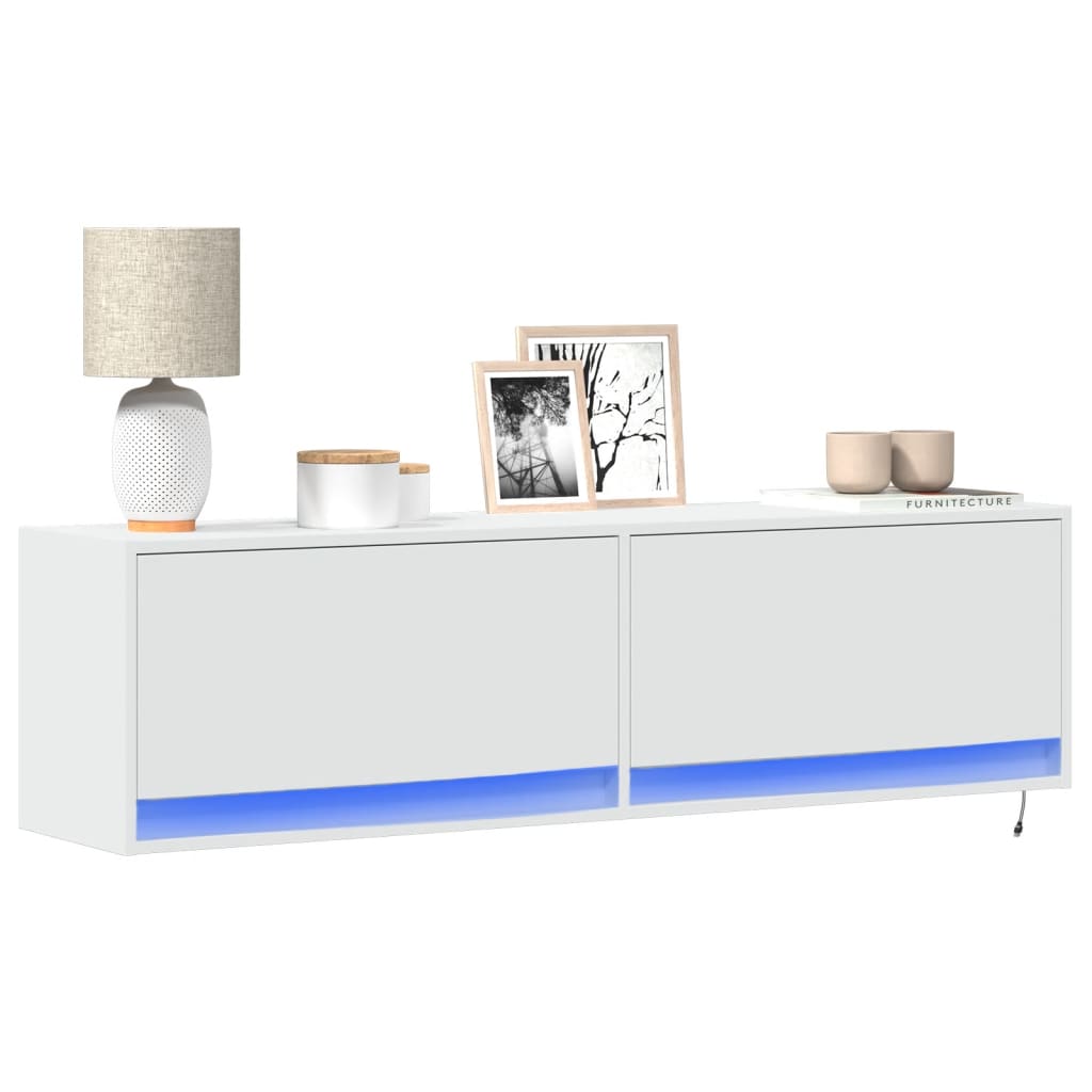 Tv Wall Cabinet With Led Lights 80X31X35 Cm