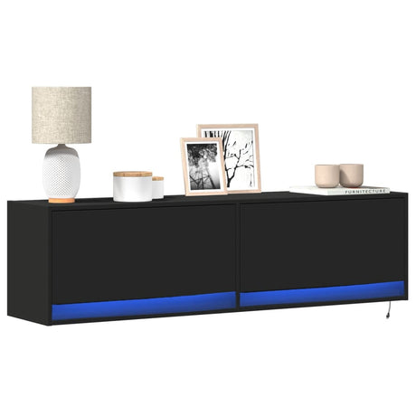 Tv Wall Cabinet With Led Lights 80X31X35 Cm