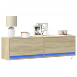 Tv Wall Cabinet With Led Lights 80X31X35 Cm