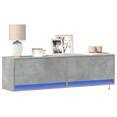 Tv Wall Cabinet With Led Lights 80X31X35 Cm