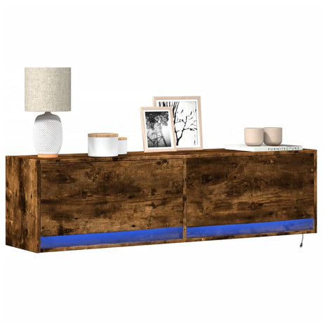 Tv Wall Cabinet With Led Lights 80X31X35 Cm