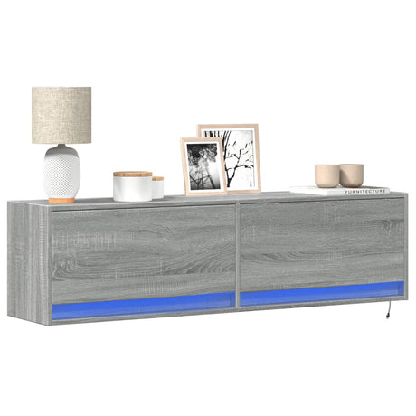 Tv Wall Cabinet With Led Lights 80X31X35 Cm