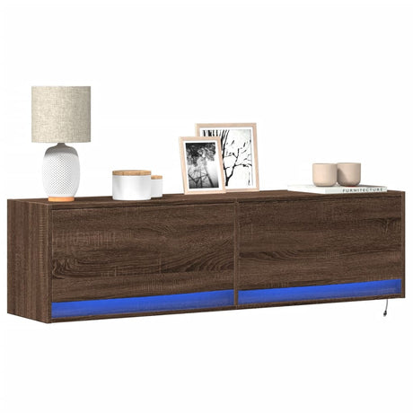 Tv Wall Cabinet With Led Lights 80X31X35 Cm