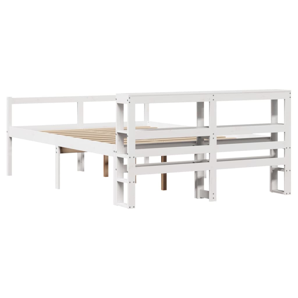 Senior Bed with Headboard without Mattress White 140x200 cm