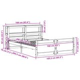 Bed Frame With Headboard Without Mattress White 160X200 Cm