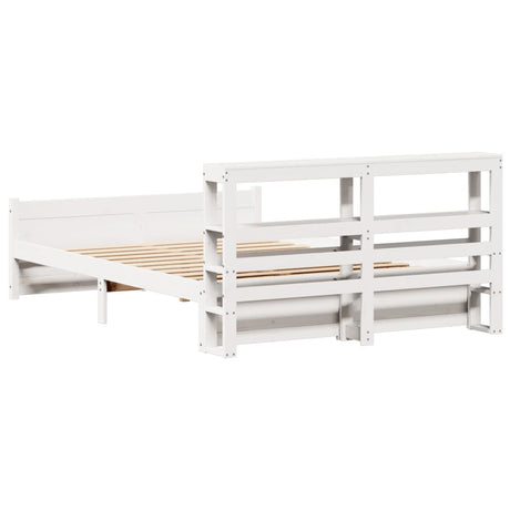 Bed Frame With Headboard Without Mattress White 160X200 Cm