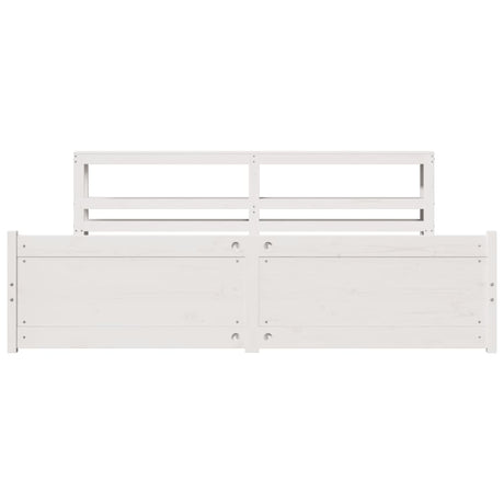 Bed Frame With Headboard Without Mattress White 200X200 Cm
