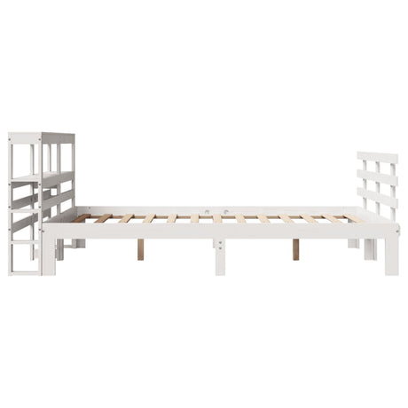 Bed Frame With Headboard Without Mattress White 140X190 Cm