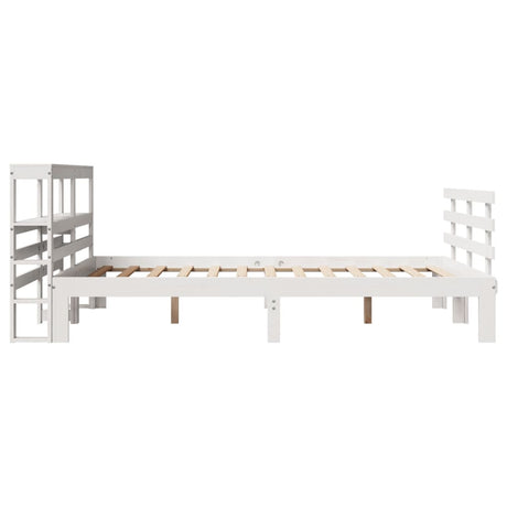 Bed Frame With Headboard Without Mattress White 140X200 Cm