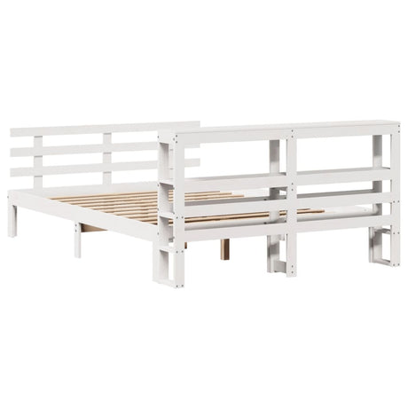Bed Frame With Headboard Without Mattress White 140X200 Cm