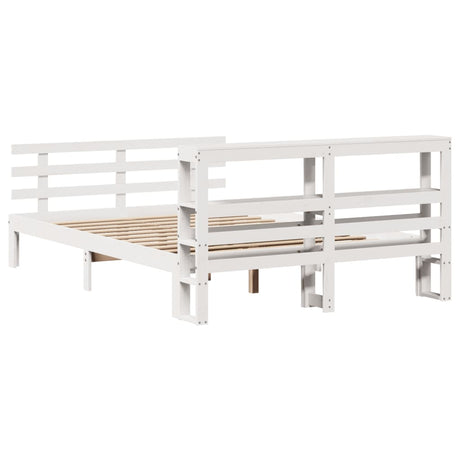 Bed Frame With Headboard Without Mattress White 160X200 Cm
