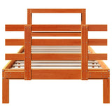 Bed Frame With Headboard Without Mattress Wax Brown 90X190 Cm Single