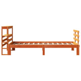 Bed Frame With Headboard Without Mattress Wax Brown 90X190 Cm Single