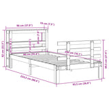 Bed Frame With Headboard Without Mattress Wax Brown 90X200 Cm