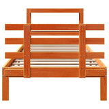 Bed Frame With Headboard Without Mattress Wax Brown 100X200 Cm