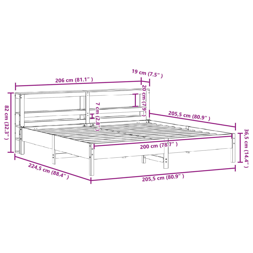Bed Frame Without Mattress Solid Wood Pine