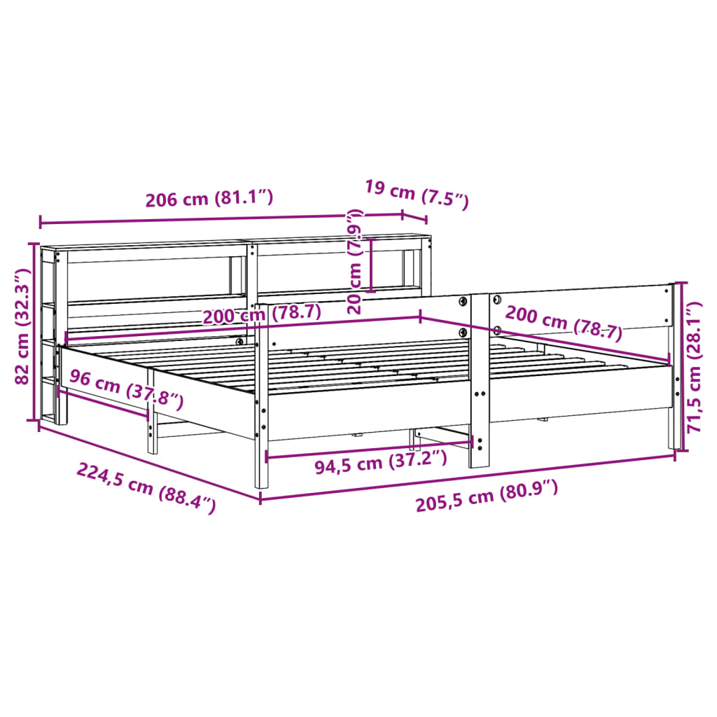Bed Frame Without Mattress Solid Wood Pine